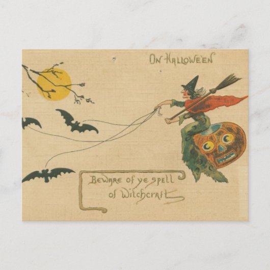 Op Halloween Beware van Witchcraft  Briefkaart (Voorkant)