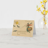 Op Halloween Beware van Witchcraft  Kaart (Gele Bloem)