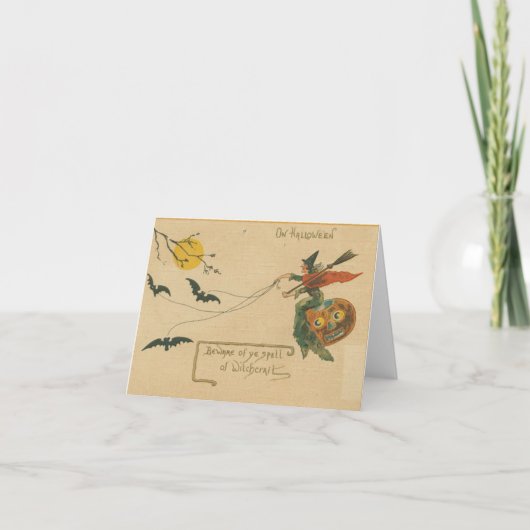 Op Halloween Beware van Witchcraft  Kaart (Voorkant)