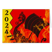 Op Helly Aa Viking Galley op Fire Illustratie (Voorkant Horizontaal)