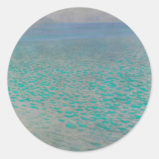 Op het Attersee-meer door Gustav Klimt,  kunst Ronde Sticker (Voorkant)