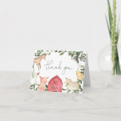 Op het Baby shower Boerderij - Hartelijk dank Bedankkaart (Voorkant)