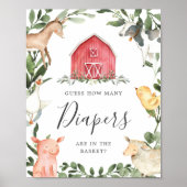 Op het Baby shower Boerderijen raden we hoeveel lu Poster (Voorkant)