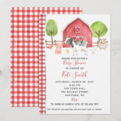 Op het Baby shower van de Boerderij Kaart (Voorkant / Achterkant)