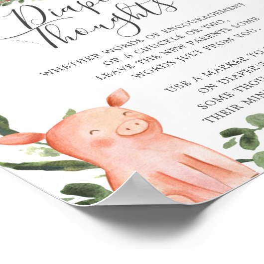 Op het Baby shower van het Boerderij, het Teken va Poster (Hoek)