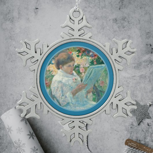 Op het balkon - Mary Cassatt - Fine Art Repro Orn Tin Sneeuwvlok Ornament