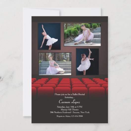 Op het Big Screen 4 Foto-uitnodiging Kaart (Voorkant)