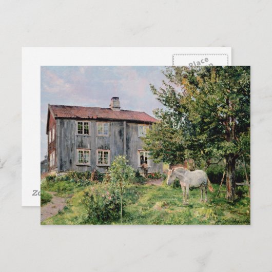 Op het Boerderij, 1889 Briefkaart (Voorkant / Achterkant)