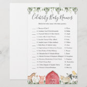 Op het Boerderij Baby shower Celebrity Baby Names  (Voorkant / Achterkant)
