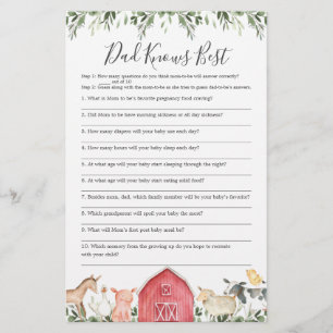 Op het Boerderij Baby shower kent papa het beste s