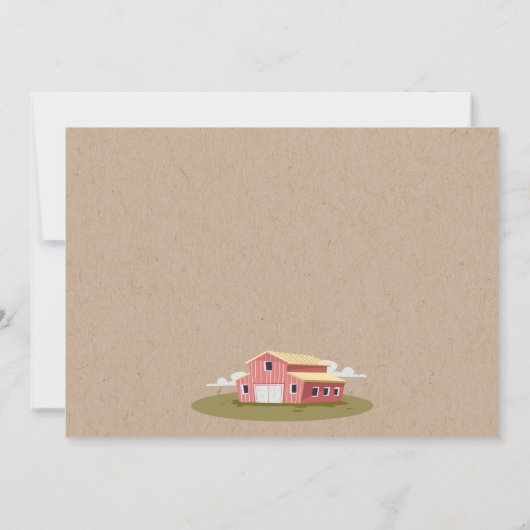 Op het Boerderij Barnyard Kids Verjaardagsfoto Uit Kaart (Achterkant)