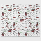 Op het Boerderij Christmas Wrapping Paper Cadeaupapier (Vlak)