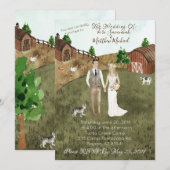Op het Boerderij huwelijksuitnodiging - met huiska Kaart (Voorkant / Achterkant)