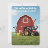 Op het Boerderij Kids Birthday Invitation Kaart (Achterkant)