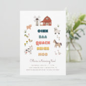 Op het Boerderij Kinderen Plezier 2e Verjaardag Kaart (Staand voorkant)