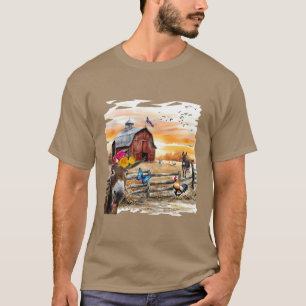 Op het boerderij t-shirt