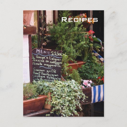 Op het Briefkaart Menu (Voorkant)