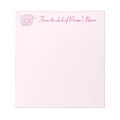 Op het bureau Aangepaste Fuchsia Flower-Notitieblo Notitieblok (Voorkant)