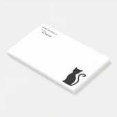 Op het bureau van de naam Cute Black Cat Silhouett Post-it® Notes (Schuin)
