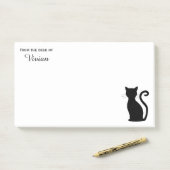 Op het bureau van de naam Cute Black Cat Silhouett Post-it® Notes (Op bureau)