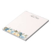 Op het bureau van de Waterverf Blue Floral Light Notitieblok (Linkerzijde)