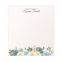 Op het bureau van de Waterverf Blue Floral Light