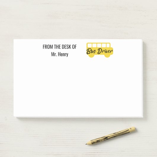 Op het bureau van het schoolbusstation post-it® notes (Op bureau)