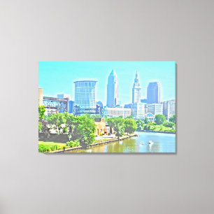 Op het Canvas CLE OH (verfeffect)