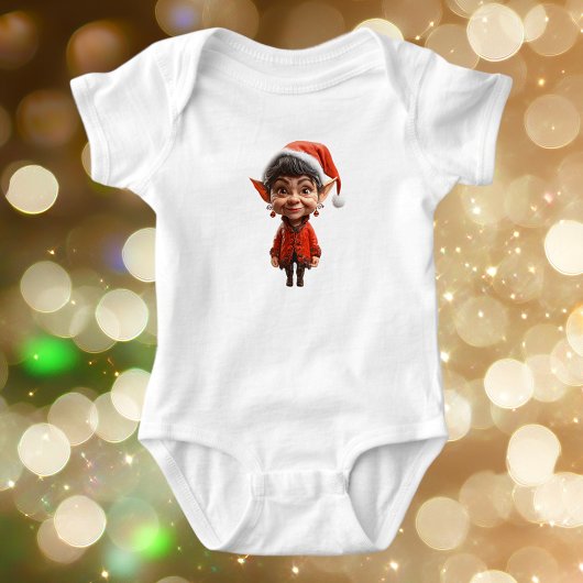 Op het! Christmas Elf Baby Bodysuit