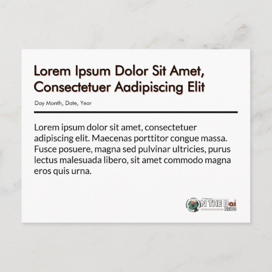 OP HET DAI NIEUWS BRIEFKAART (Achterkant)