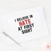 Op het eerste gezicht geloof ik in haat rechthoekige sticker (Envelop)