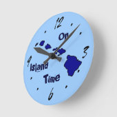 Op het eiland Time blue Hawaiian eilandenmuur klok (Hoek)