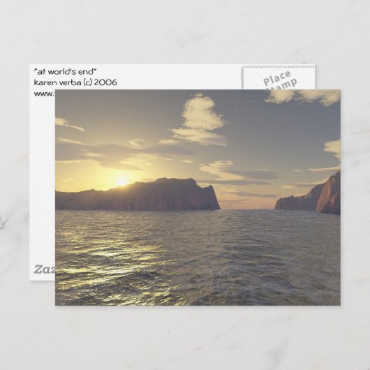 op het eind van de wereld briefkaart (Voorkant / Achterkant)