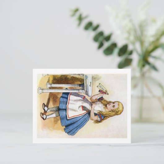 OP HET ETIKET STOND DAT IK DRINK WAS, DUS ALICE DE BRIEFKAART (Staand voorkant)