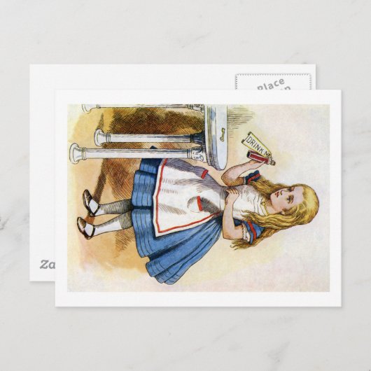 OP HET ETIKET STOND DAT IK DRINK WAS, DUS ALICE DE BRIEFKAART (Voorkant / Achterkant)