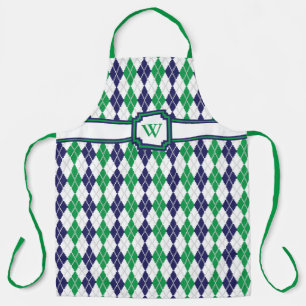 Op het Green Argyle All-Over Print Schort