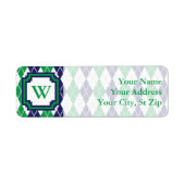 Op het Green Argyle Retouradreslabel Etiket (Voorkant)