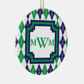 Op het groene Argyle-ornament Keramisch Ornament (Rechts)