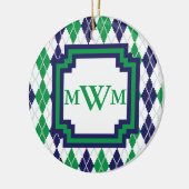 Op het groene Argyle-ornament Keramisch Ornament (Links)