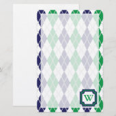 Op het groene Argyle-schrijfpapier Briefpapier (Voorkant / Achterkant)