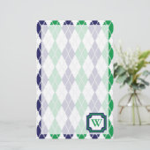 Op het groene Argyle-schrijfpapier Briefpapier (Staand voorkant)