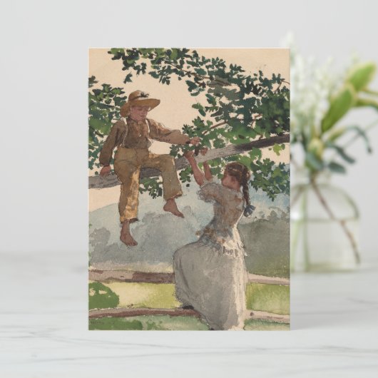 Op het hek | Winslow Homer (Staand voorkant)