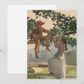 Op het hek | Winslow Homer (Voorkant / Achterkant)