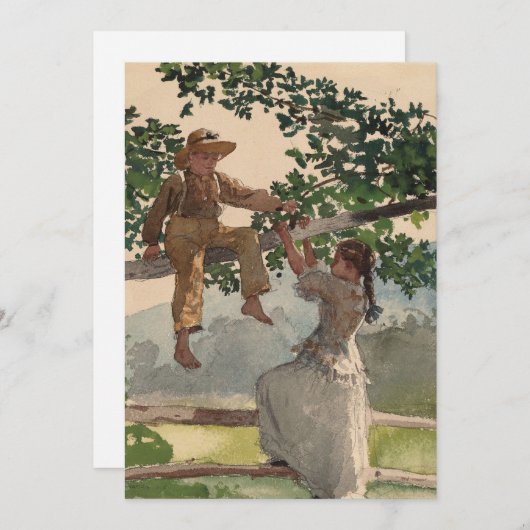 Op het hek | Winslow Homer (Voorkant / Achterkant)