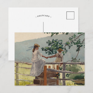 Op het hek Winslow Homer Briefkaart