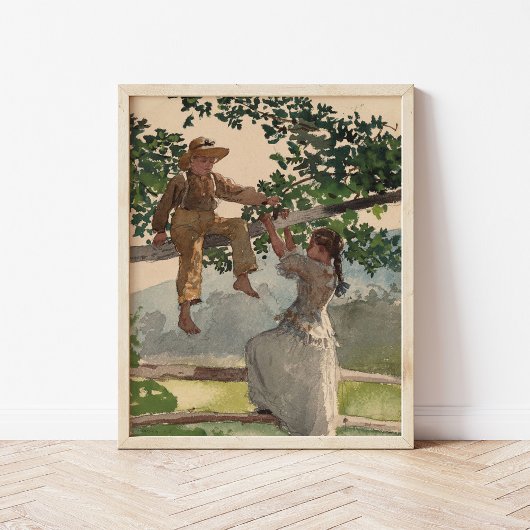Op het hek | Winslow Homer Poster