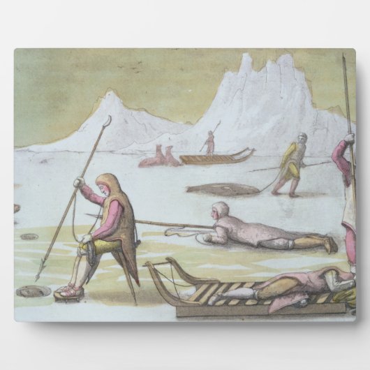 Op het ijs wachten, detail van de zeehondenjacht ( fotoplaat (Voorkant)