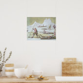 Op het ijs wachten, detail van de zeehondenjacht ( poster (Keuken)