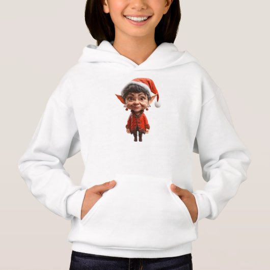 Op het! Kerst Elf Meisje Hoodie (Voorkant)
