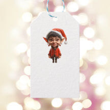 Op het! Kerst Elf Witte Gift Labels